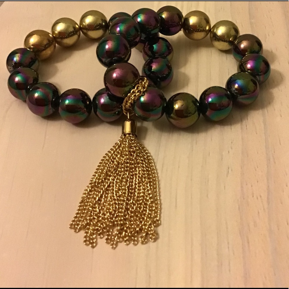 BeBe Double Strand Beaded Stretch Bracelet - Picture 3 of 5